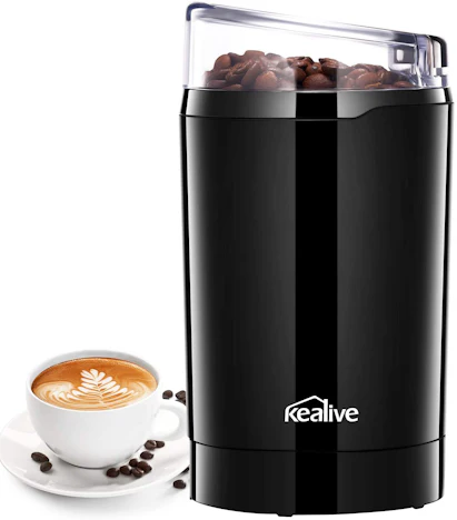 Elektrische Kaffeemühle, 220W Tragbare Waschbare Elektrische Kaffeebohnen und Gewürzmühle mit Edelstahlklingen für Kaffee