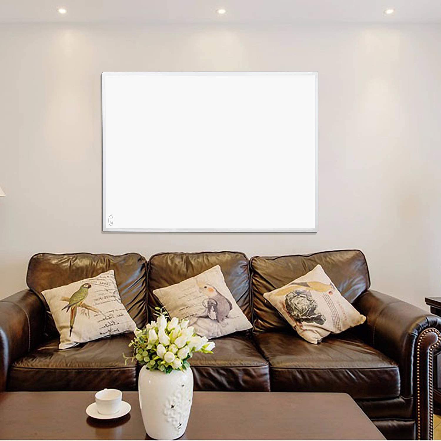 VINGO 300 Watt Infrarotheizung mit Thermostat Heizpaneel IR Infrarot-Elektroheizung IP54 Energiesparend ultraflache Heizpaneel