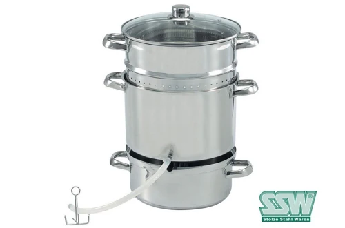 SSW Dampf Entsafter, 26 cm Ø 4-tlg. für ca. 3-4kg Obst / ca. 16,5 L
