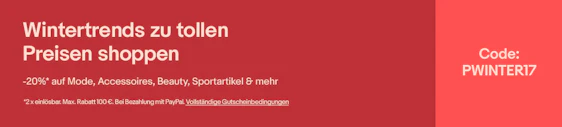 20% Rabatt auf Mode-, Wintersport- und Beauty-Artikel auf eBay - z.B. Adidas Pure Boost für 79€
