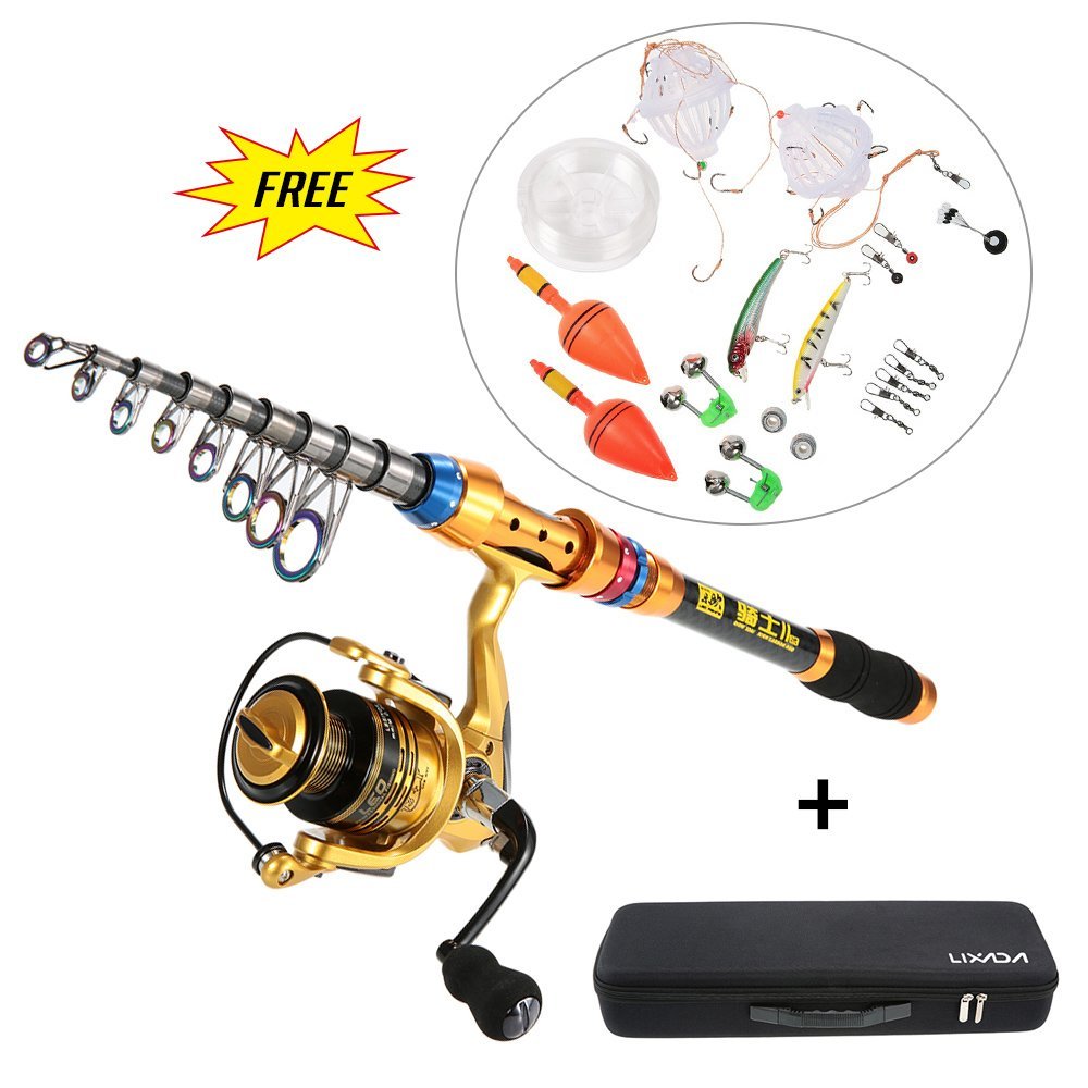 Amazon: Lixada Spinner Set Fishing Rod Angel Stange mit Kunstköder für 35,99€