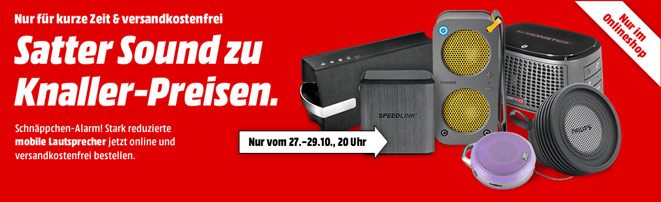 Bluetooth-Lautsprecher bei Media Markt - Logitech X100 für 25€, Philips SB5200G/10 für 49€