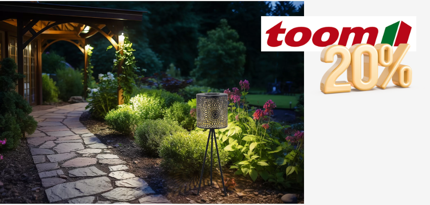 Nur heute ⏱️ 20% toom Gutschein auf Solarleuchten 🚨Jetzt einlösen!