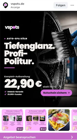 Autoaufbereitung Innen & Außen -84 % (vspots Köln)