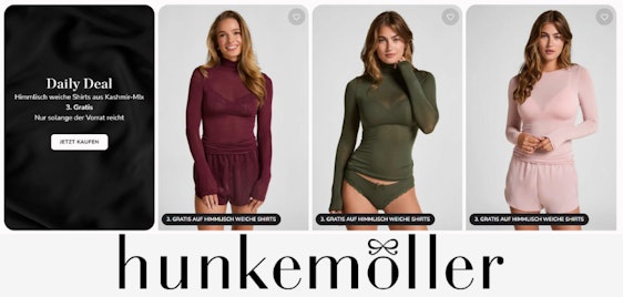 Nur heute ⌛ Hunkemöller Black Friday 💕 Shirts 3-für-2 Aktion