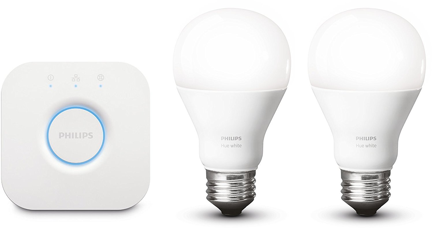 Philips Hue White Starter-Set: 2x LED + Hue Bridge für 54€