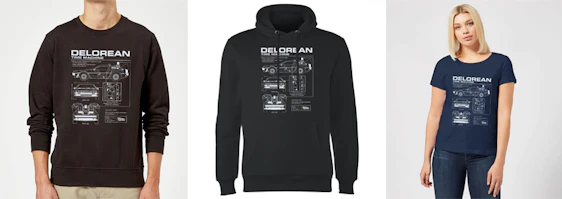 DeLorean Shirt, Pullie und Hoodie für 11€, 19€ & 21€ - für Damen & Herren