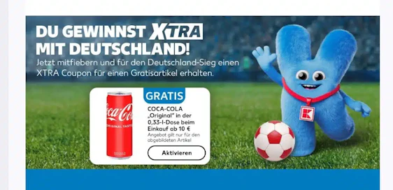 Kaufland App: Gratis Cola-Cola Dose 0,33l ab 10€ MEW