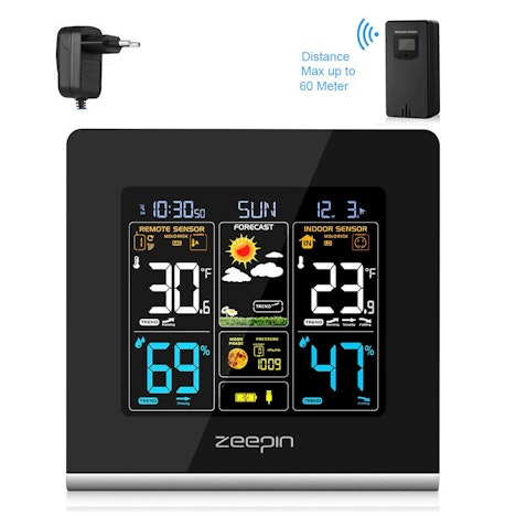 50% Rabatt ZEEPIN Wetterstation Funkwetterstationen mit LCD Farbdisplay inkl. für 29.5€