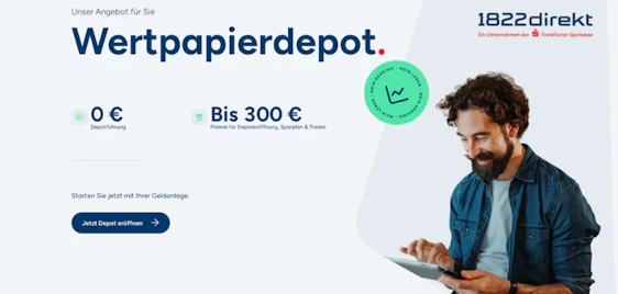 Bis zu 300€ Prämie 💵 1822direkt Depot | + 3,50% Zinsen p.a. auf Tagesgeld