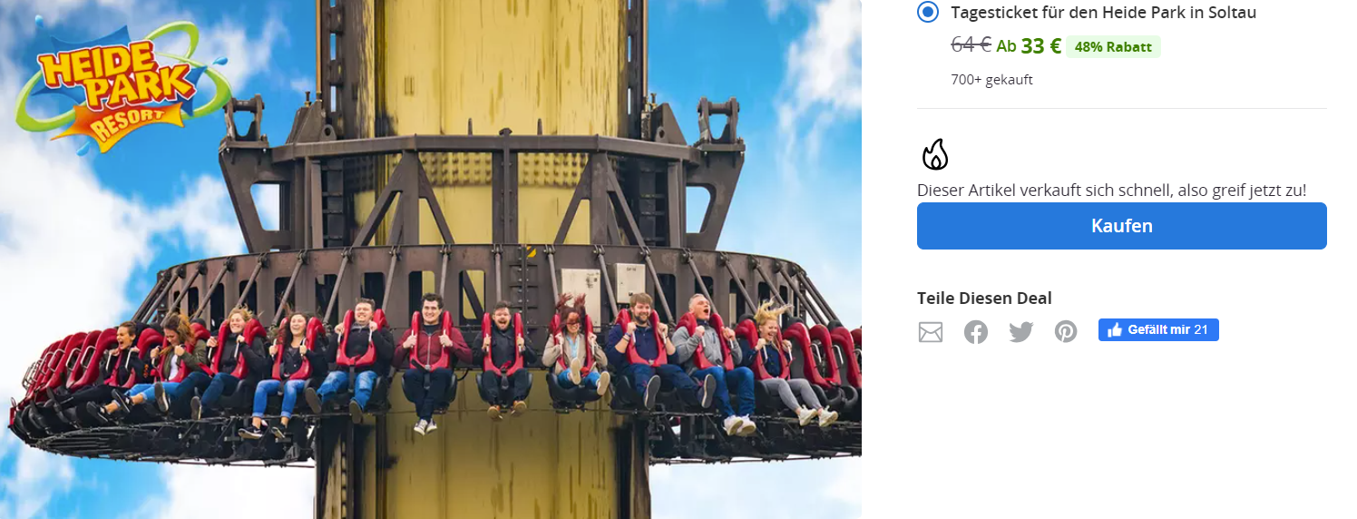 Tageskarten für den Heidepark Soltau für 33€ - gültig für zahlreiche Tage im Oktober
