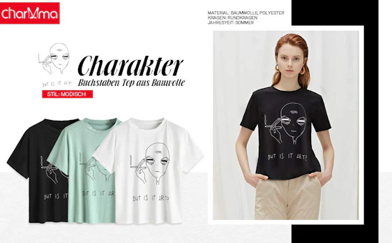 CharMma Damen Oberteil Sommer Casual Alien Druck Kurärmelig T-Shirt Crop Top