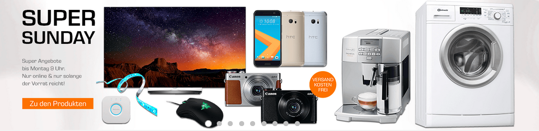 Saturn Super Sunday am 11.12.2016 z.B. LG OLED65B6D 65" UHD 4K, SMART TV für 2999€