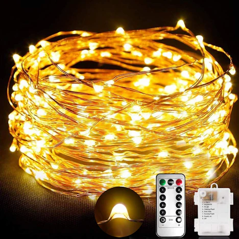 Lichterkette Batterie 10M 100 LED Wasserdicht lichterkette mit Fernbedienung und Timer