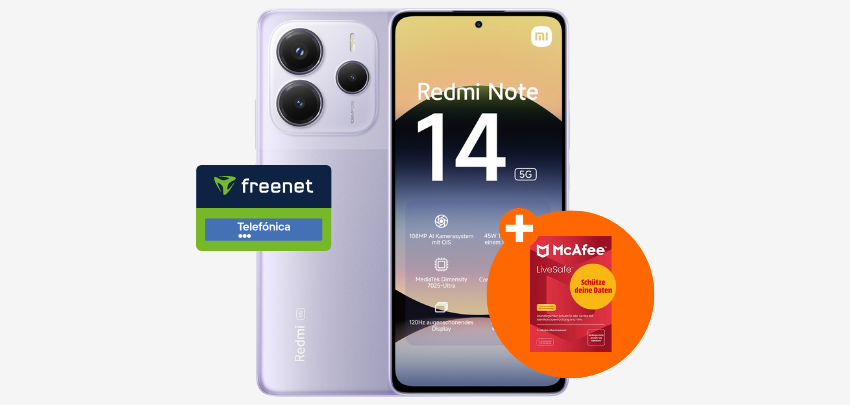 Saugünstig 🐖 Xiaomi Redmi Note 14 5G für 29€ im 15GB Telefonica-Tarif nur 7€/Monat