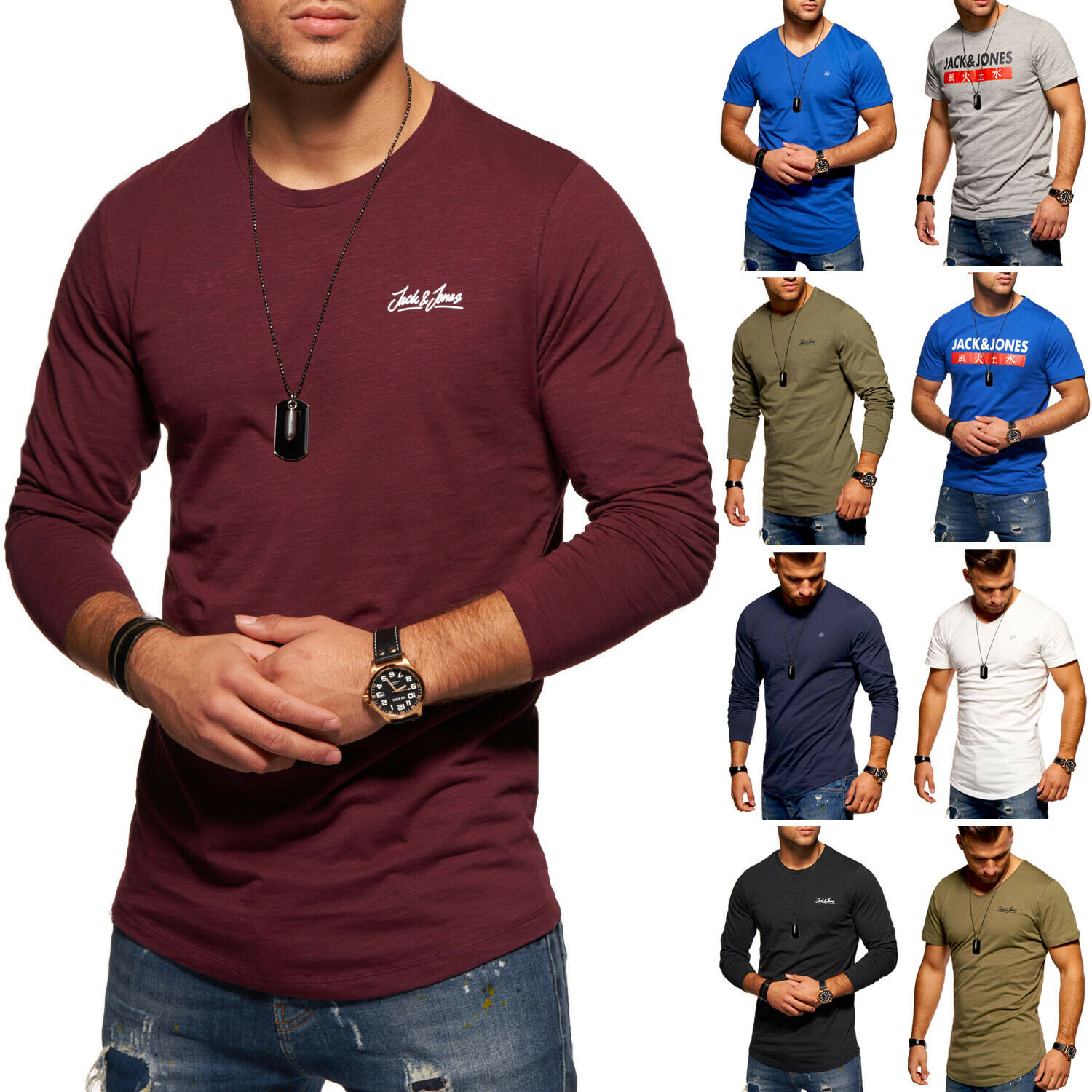 Jack &amp; Jones Herren T-Shirts Langarmshirts