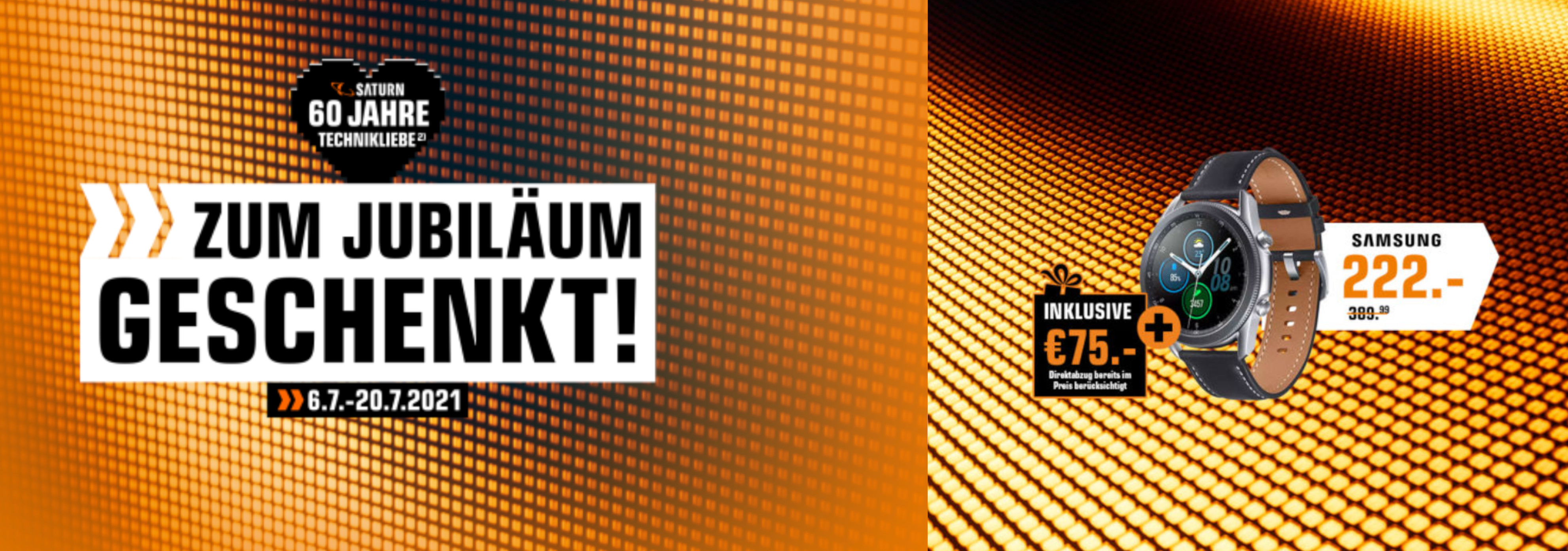 60 Jahre Technikliebe - Geschenke bei Saturn! 🎁 Die Top 15 Schnäppchen aus dem neuen Prospekt – z.B. Huawei Watch 3 Smartwatch, Nylon +  Huawei FreeBuds Pro für 389€ 🤩