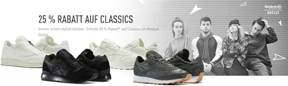25% Rabatt auf Classics im Reebok Outlet + kostenloser Versand