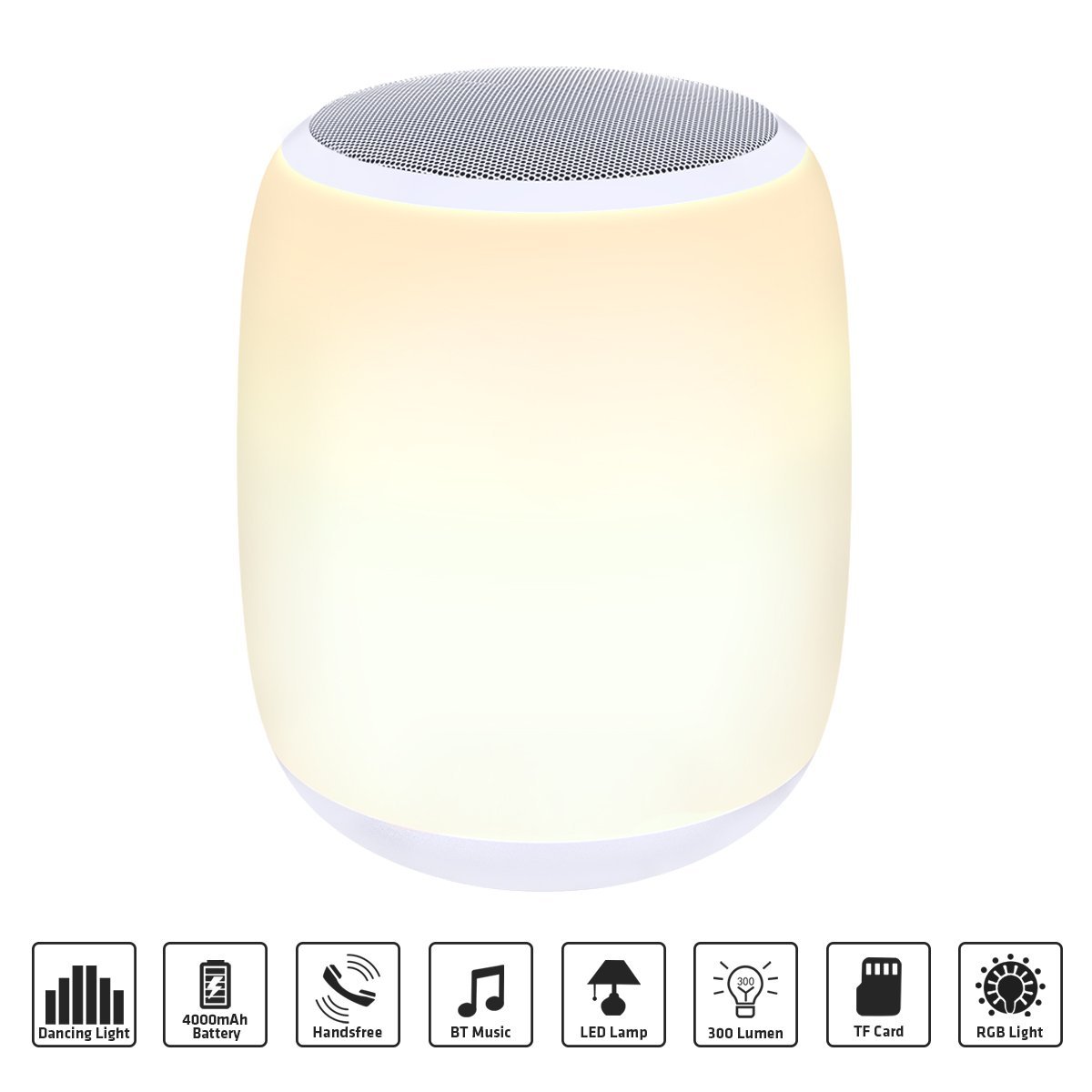 Q5 - Bluetooth Lautsprecher ( 4000 mA Batterie ) und Nachtlicht (RGB Farbwechsel)