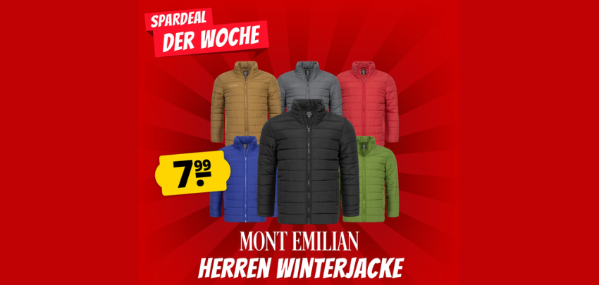 Spardeal der Woche: Mont Emilian Winterjacke "Tignes" für 7,99€ + Versand - 4 Farben, Gr. S - 2XL