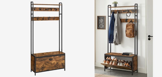 Vasagle Garderobenständer für 51€ - 4-in-1, vintage Design, bis 100kg belastbar