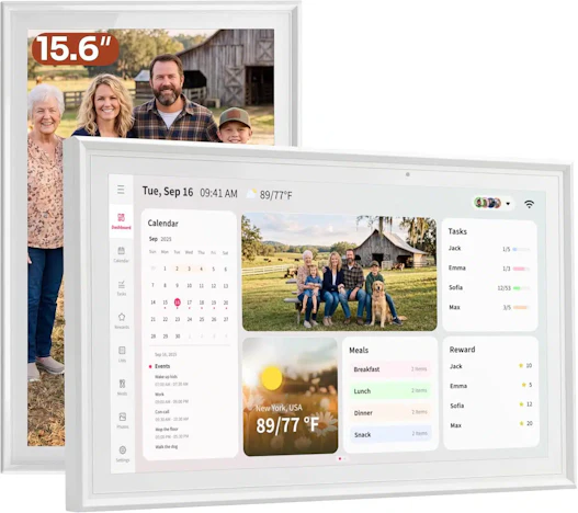 Digitaler Familienkalender mit Belohnungstafel & Bilderrahmen