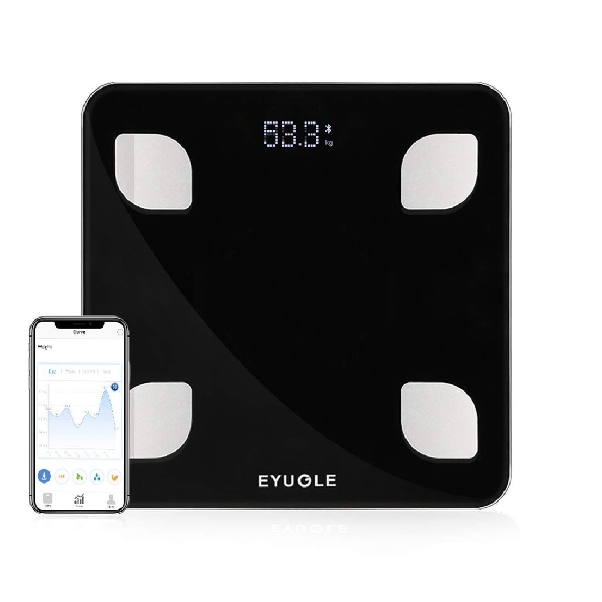 Körperfettwaage, Bluetooth Personenwaage mit APP