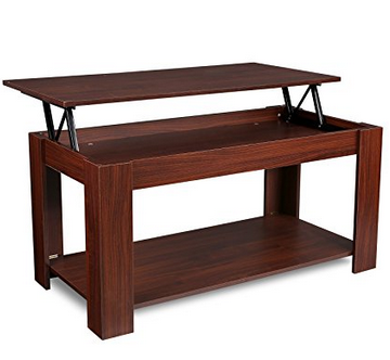 Couchtisch Wohnzimmertisch Beistelltisch Tisch mit höhenverstellbarer Platte 100x50x(48-61)cm (Espresso)