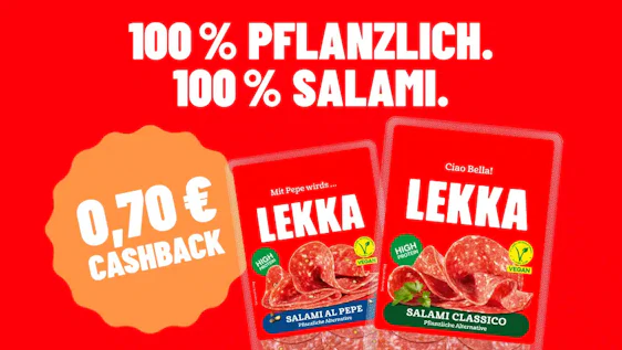 Scondoo: 0,70 € Cashback beim Kauf von LEKKA Salami (nur bei Rewe)