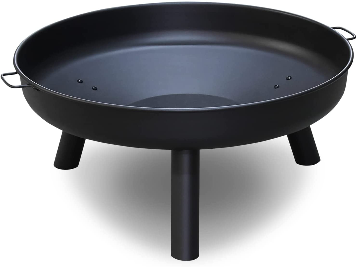SWANEW Ø82.5cm Gross Feuerstelle Eisenschale mit Griffen, Feuerkorb für Camping