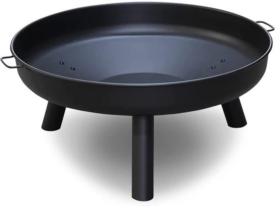 SWANEW Ø82.5cm Gross Feuerstelle Eisenschale mit Griffen, Feuerkorb für Camping