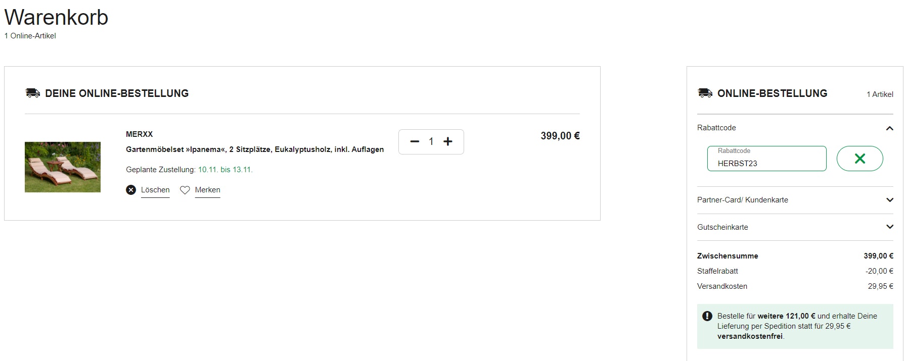 hagebau Gutschein einloesen