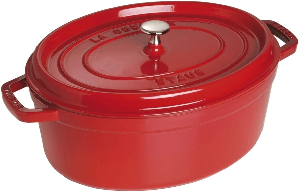 18,39€ auf Staub Bratentopf oval 27 cm kirschrot sparen