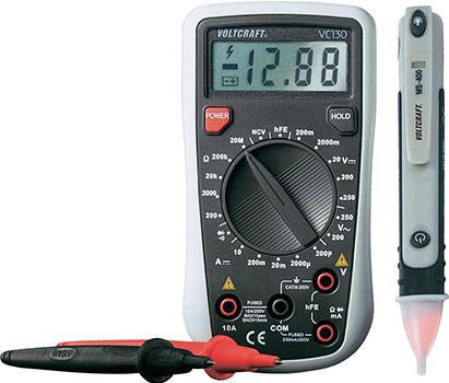 Digital-Multimeter VC130 inkl. berührungsloser Spannungsprüfer MS-400