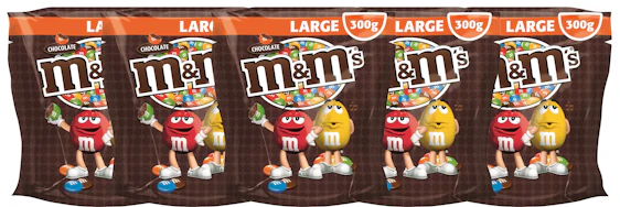1,5kg M&Ms für 10€ - Peanut oder Choco, 5 Large-Beutel à 300g