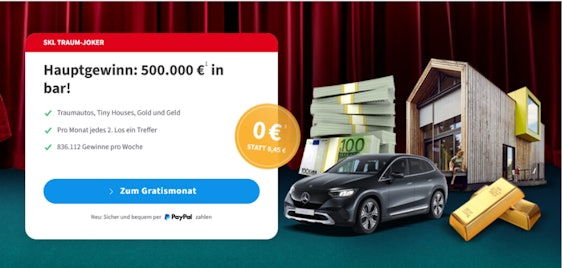 SKL Traum-Joker gratis testen 🍀 jede Woche Chance auf 836.112 Gewinne 🎁