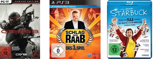 Medien - Crysis 3: Hunter Edition ab 42€, Schlag den Raab 3, Starbuck, uvm. *UPDATE*