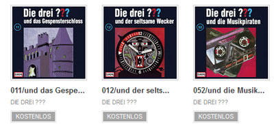 3 Folgen "Die drei ???" kostenlos im Google Play Store