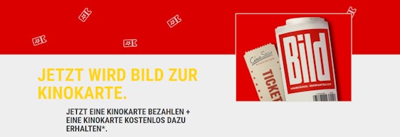 Cinestar: Bild-Zeitung mitbringen und das 2. Ticket gratis erhalten