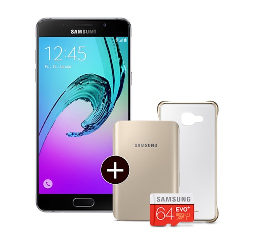Samsung Galaxy A5 (2016) Android LTE Smartphone + 64GB Speicherkarte und Akkupack durch Samsung-Aktion für 290€