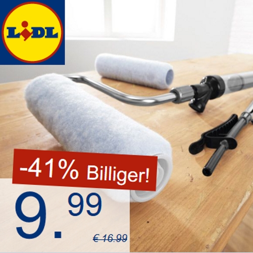 LIDL - TagesDeal - POWERFIX Pumproller Farbroller mit 500-ml-Farbtank für 9,99€ statt 16,99€ (41% Rabatt)