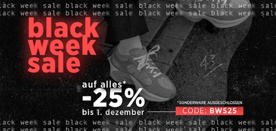 25% Rabatt auf alles! Black Week Sale im Sneaker- & Fashion-Store 43einhalb