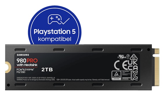 Samsung 980 Pro M.2 mit Heatsink (2TB) für 153€ - interne SSD mit PCIe 4.0, 2.587 MB/s Lesen & 2.894 MB/s Schreiben