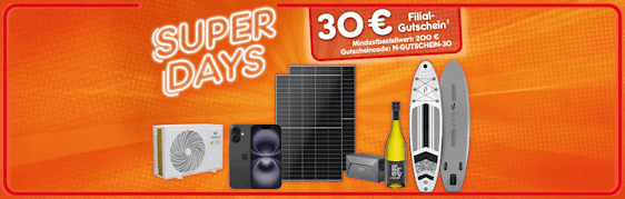 30€ Netto Filialgutschein sichern - ab einem Mindestbestellwert von 200€