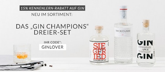 15% Rabatt auf bereits reduzierten Gin bei Delinero - z.B. Siegfried Rheinland Dry Gin 0,5l für 25€