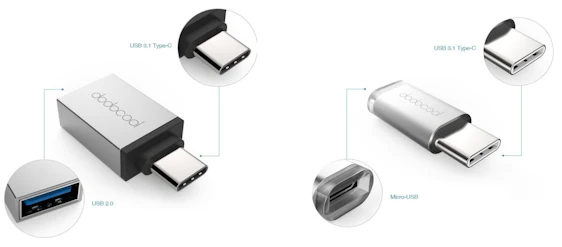 Dodocool USB 3.1 Typ-C Adapter für 1€ - ermöglicht Micro- oder USB 2.0 zu USB 3.1