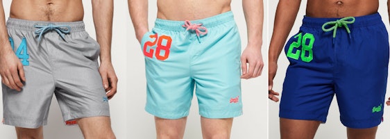 Superdry Water Polo für 16€ - Herren Badeshorts in verschiedenen Farben und Größen