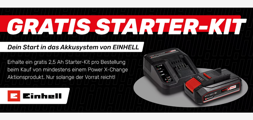 Einhell Gratis-Akku-Aktion 2025 – 2,5 Ah Akku kostenlos sichern 