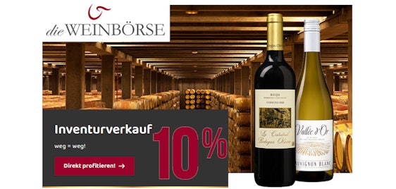 10% Extra-Rabatt bei Die Weinbörse – z. B.: 6er Calle Principal Sauvignon Blanc Edicion Limitada Weißwein für 37€ (statt 41€)