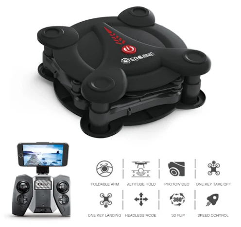 Eachine E55 WiFi FPV Mini Drohne in Rot/Schwarz
